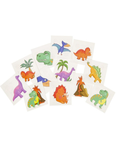 TATUAŻ WODNY "DINO - MIX" - 12 szt.