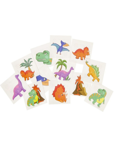 TATUAŻ WODNY "DINO - MIX" - 12 szt.