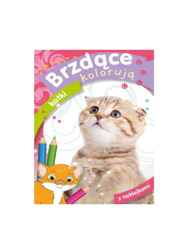 KOLOROWANKA Z NAKLEJKAMI  Brzdące kolorują kotki""