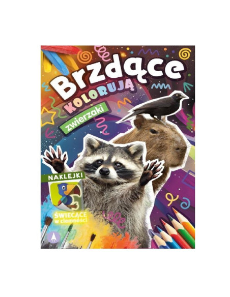 KOLOROWANKA Z NAKLEJKAMI  "Brzdące kolorują zwierzaki w ZOO" (naklejki świecące w ciemności)