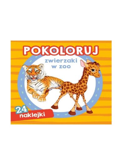 KOLOROWANKA  POKOLORUJ "ZWIERZAKI W ZOO + NAKLEJKI"