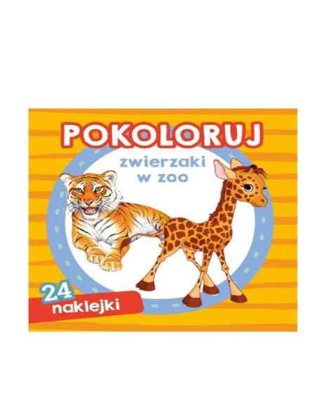 KOLOROWANKA  POKOLORUJ "ZWIERZAKI W ZOO + NAKLEJKI"